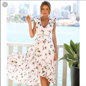 Hello Molly White Floral HiLo Maxi NWT